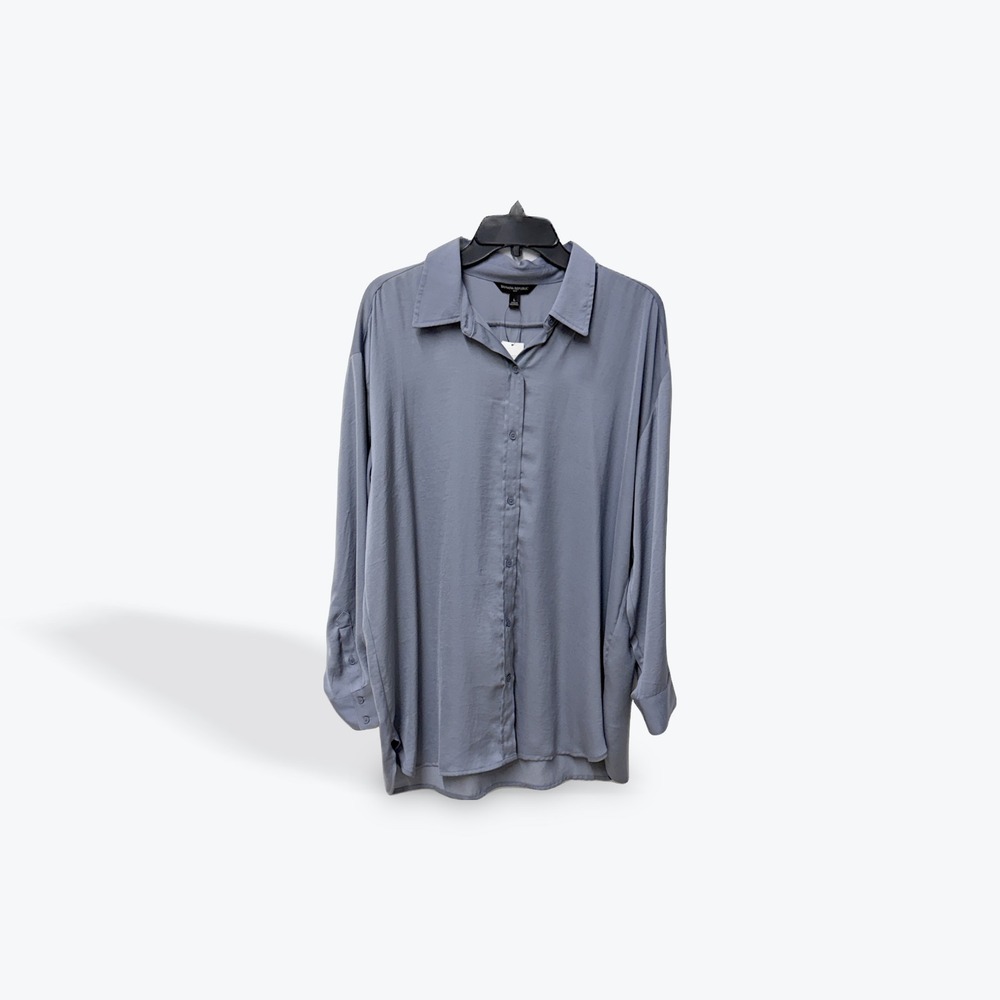 Banana Republic Factory Womens Blue Long Sleeve Button Down‎ Blouse Large